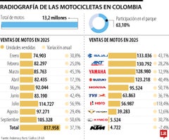 Radiografía del parque automotor de las motos.