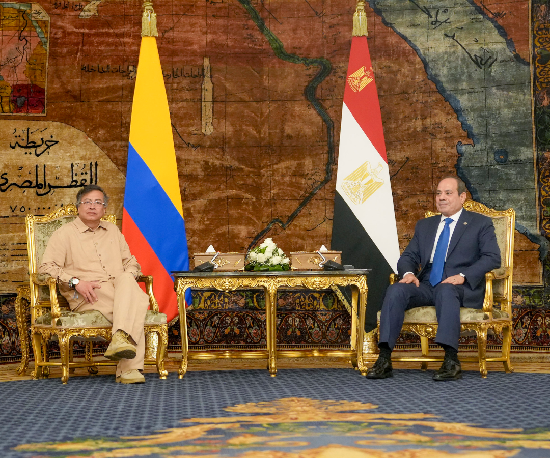 Presidente Gustavo Petro con el presidente de Egipto, Abdelfatah El-Sisi