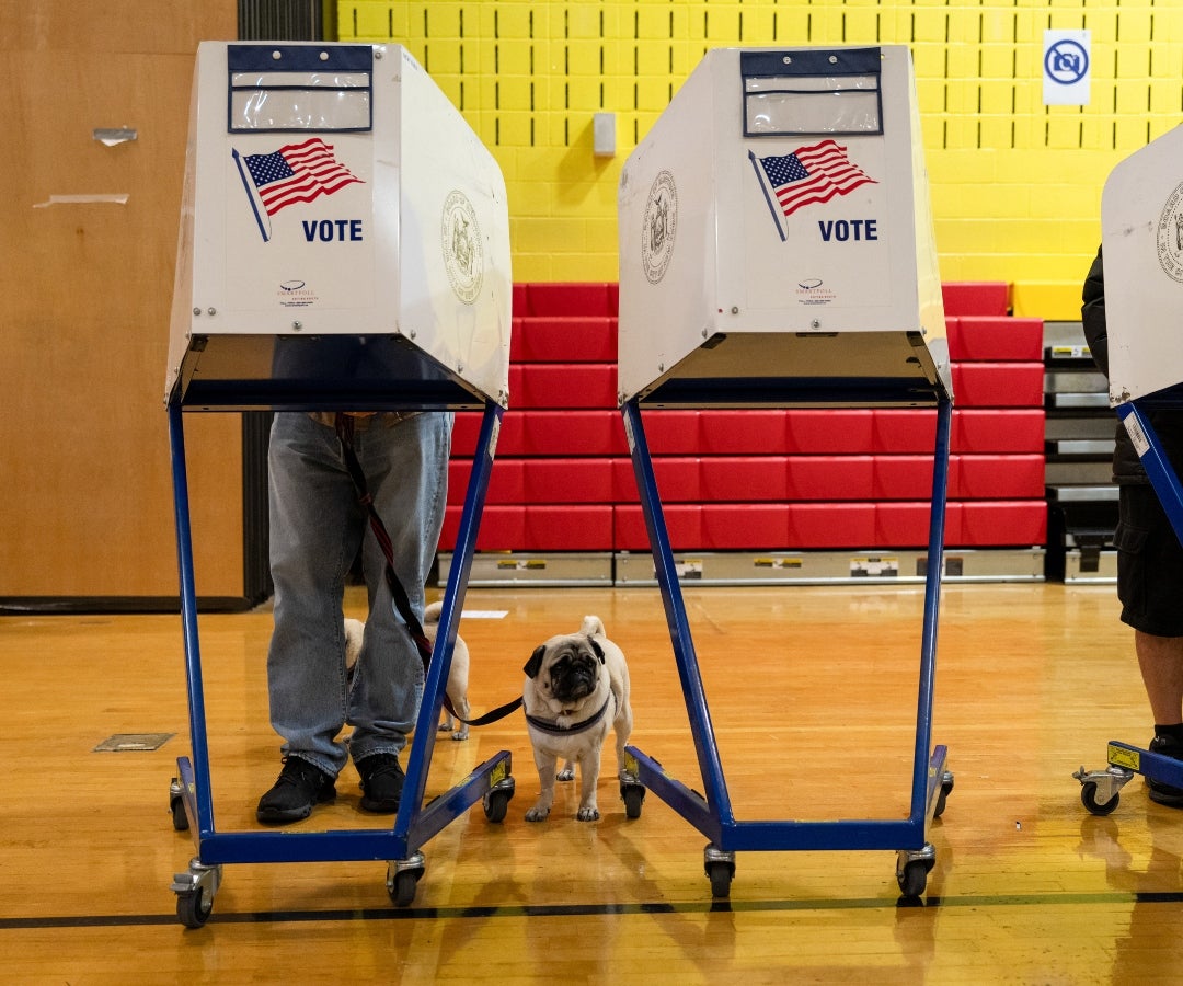 Puesto de votación en Nueva York.