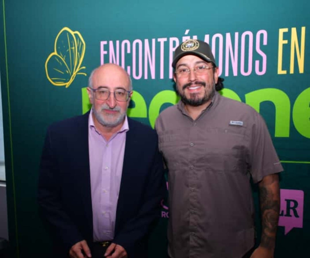 Juan Lozano, director de La FM de RCN; y Juan Diego Patiño, gobernador de Risaralda.