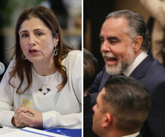 Iris Marín, defensora del Pueblo; y Armando Benedetti, ministro del Interior