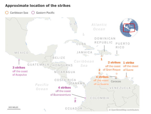 Ataques narcolanchas en América Latina 
