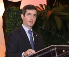 El vicecanciller de Panamá, Carlos Hoyos, durante una intervención pública