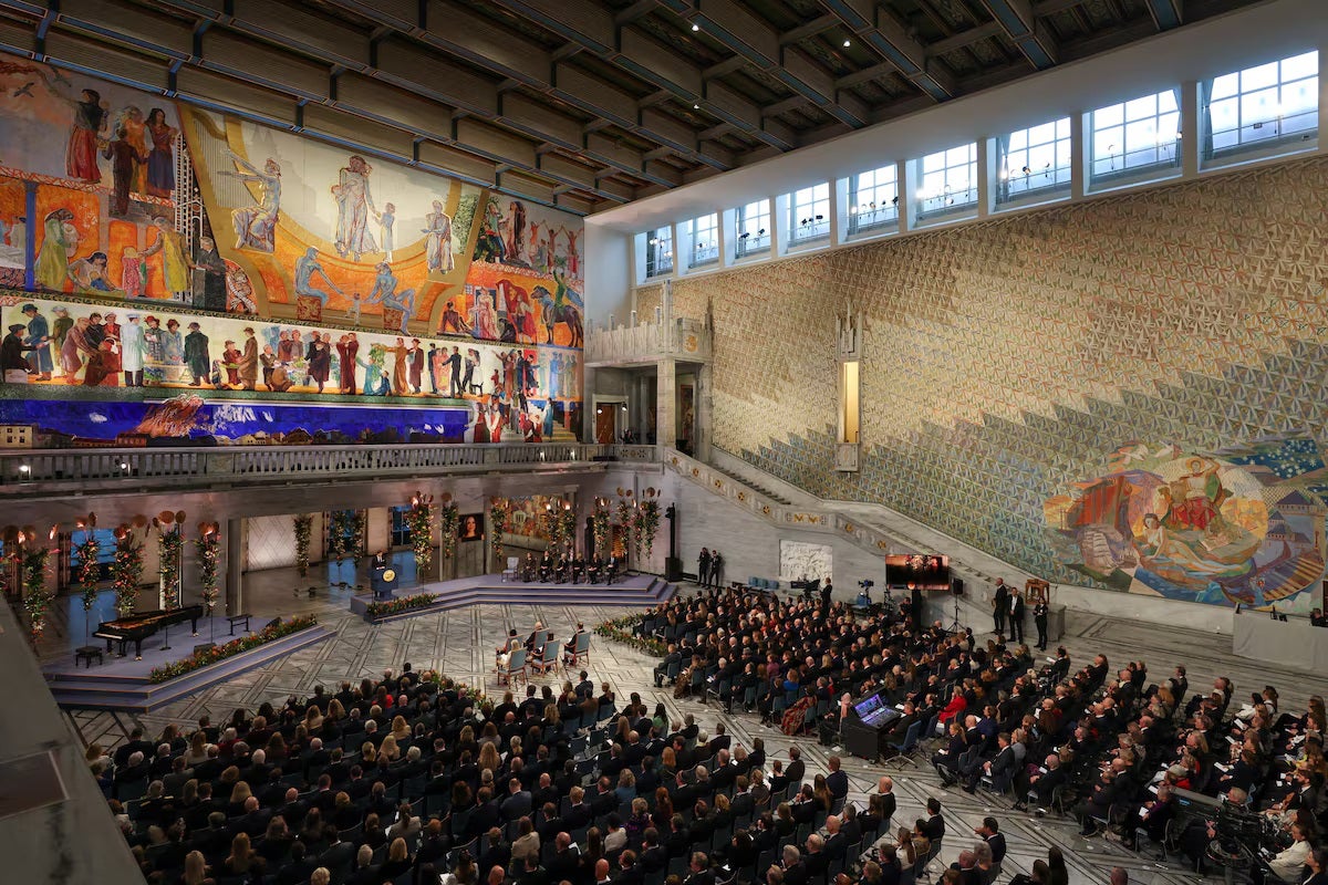 En la ceremonia del Nobel de Paz, la hija de María Corina Machado, recibió el galardón de su madre