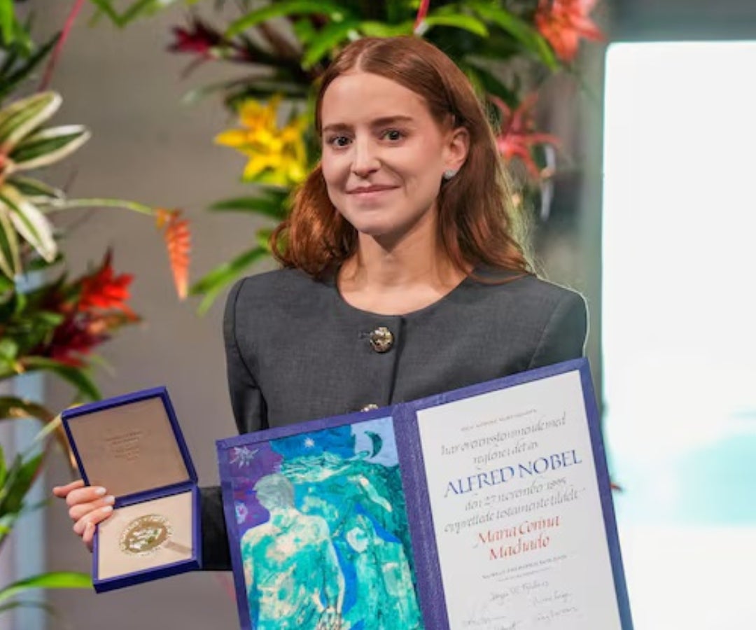 En la ceremonia del Nobel de Paz, la hija de María Corina Machado, recibió el galardón de su madre