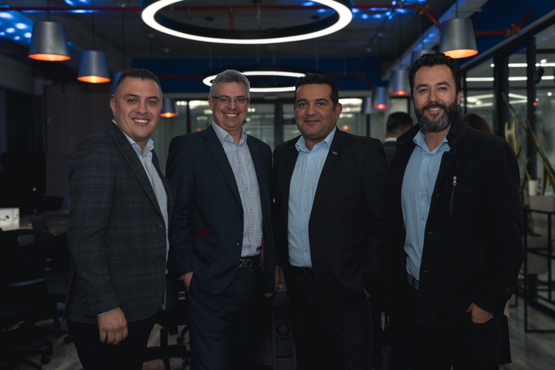 Jorge Ladino, jefe de Ciber de la U. Rosario; Jorge Molina, director TIC de la U. Rosario; Hector Rodriguez, director TI de la U. Agustiniana; y Miguel Zea, director TIC de la U. Antonio Nariño.