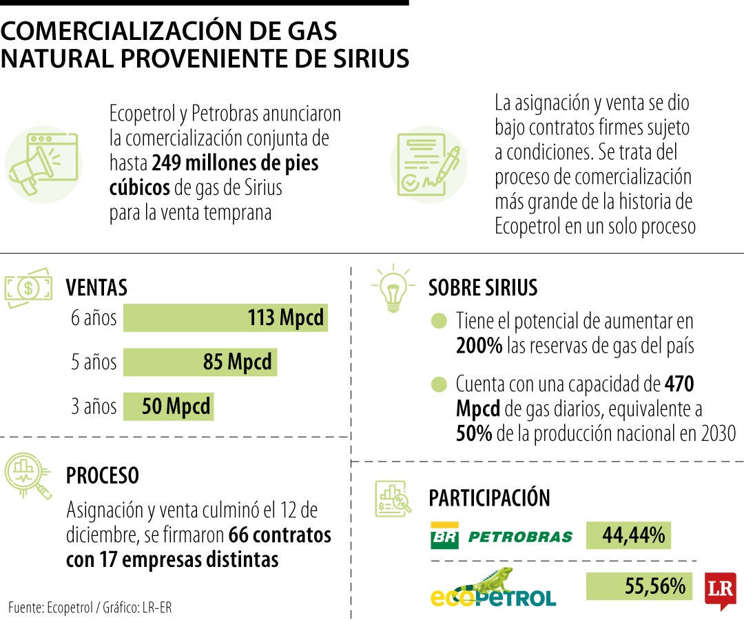 Comercialización conjunta del gas de Sirius