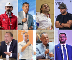 Carlos Fernando Galán, alcalde de Bogotá; Dumek Turbay, alcalde de Cartagena; Federico Gutiérrez, alcalde de Medellín; Alejandro Char, alcalde de Barranquilla; Mikhail Krasnov, alcalde de Tunja; Mauricio Salazar, alcalde de Pereira; James Padilla García, alcalde de Armenia; Cristian Portilla, alcalde de Bucaramanga