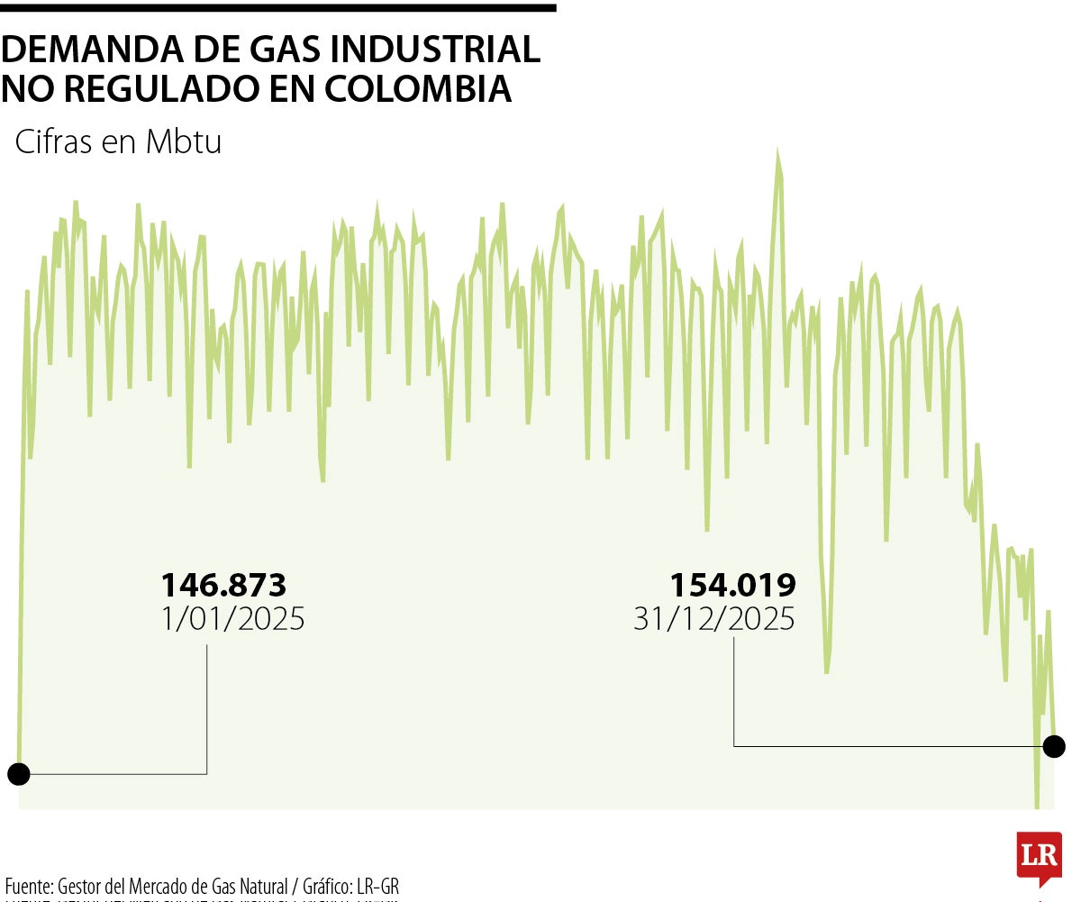 Demanda de gas industrial no regulado