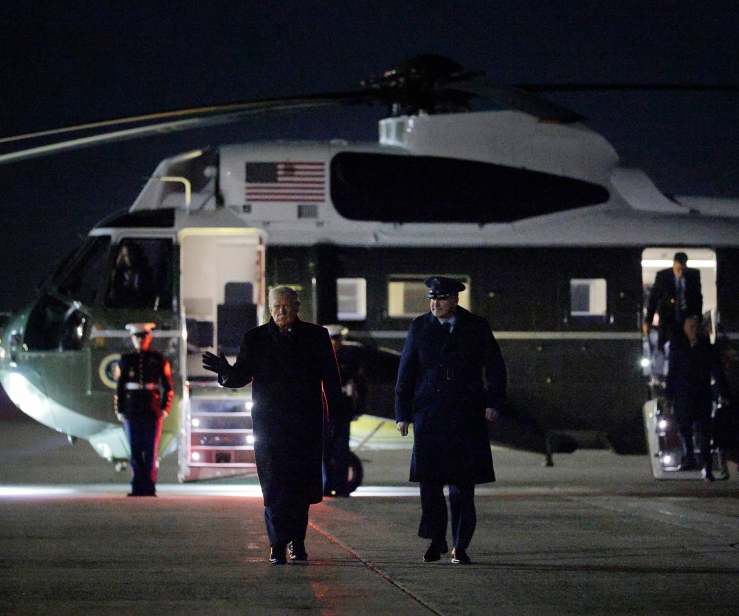 Donald Trump llega a Suiza