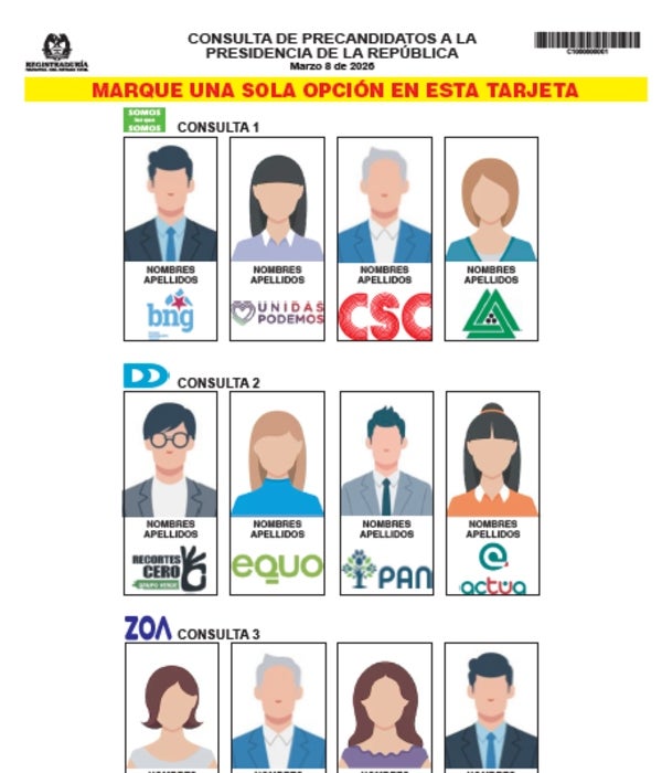 El CNE mostró preocupación por el diseño del tarjetón de las consultas de marzo