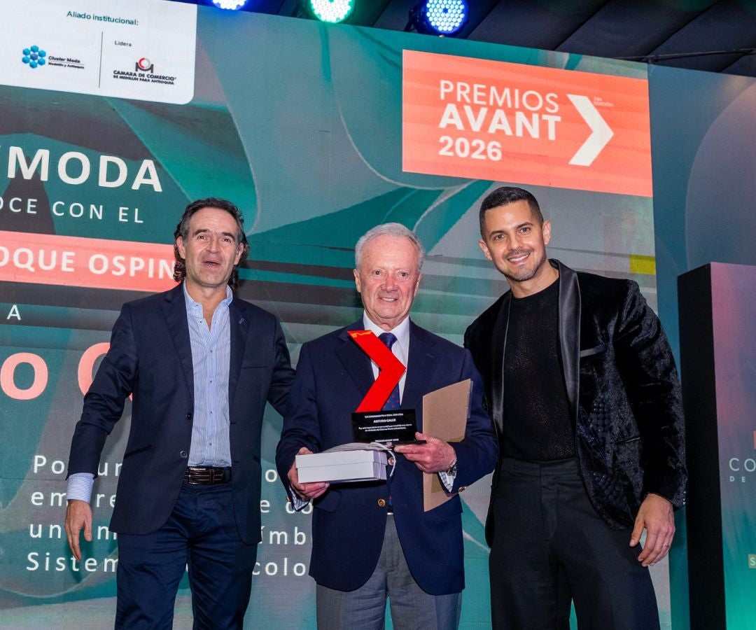 Federico Gutiérrez, Arturo Calle y Sebastián Díez en Colombiatex.