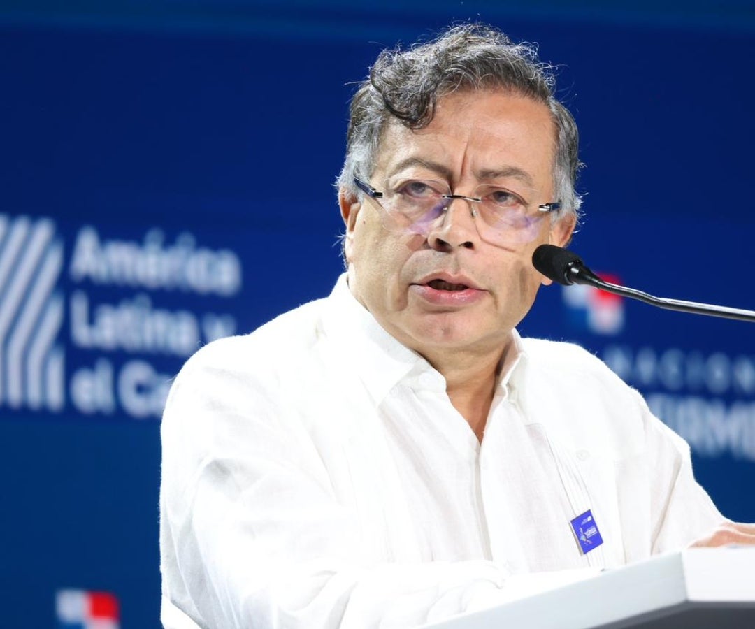 El presidente de Colombia, Gustavo Petro, en su intervención en el Foro Económico Internacional de América Latina y el Caribe 2026