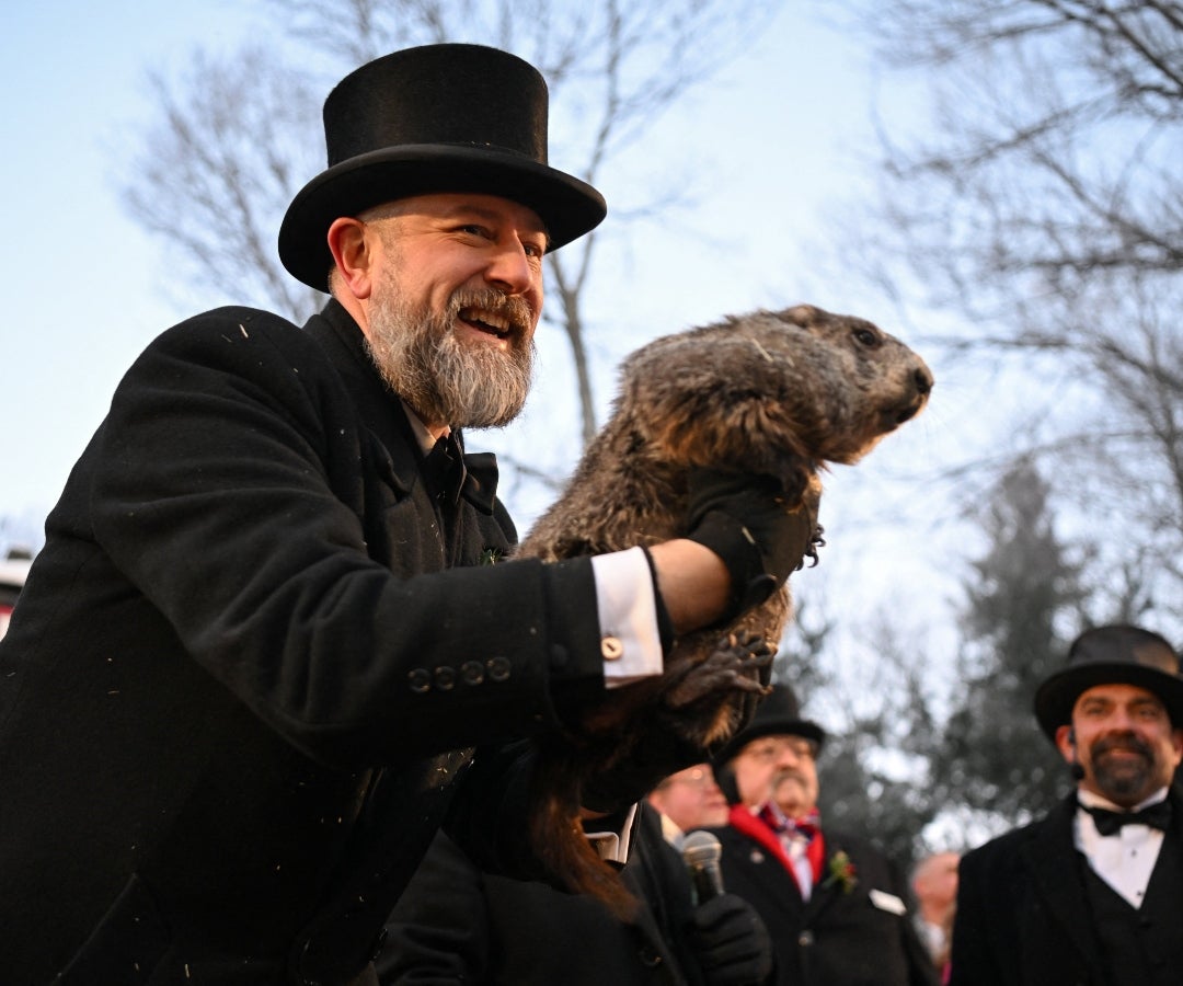 Festividades del Día de la Marmota en Gobbler's Knob en Punxsutawney