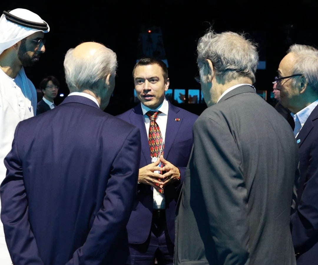 Noboa habló con sus homólogos de República Dominicana y Estonia durante la WGS