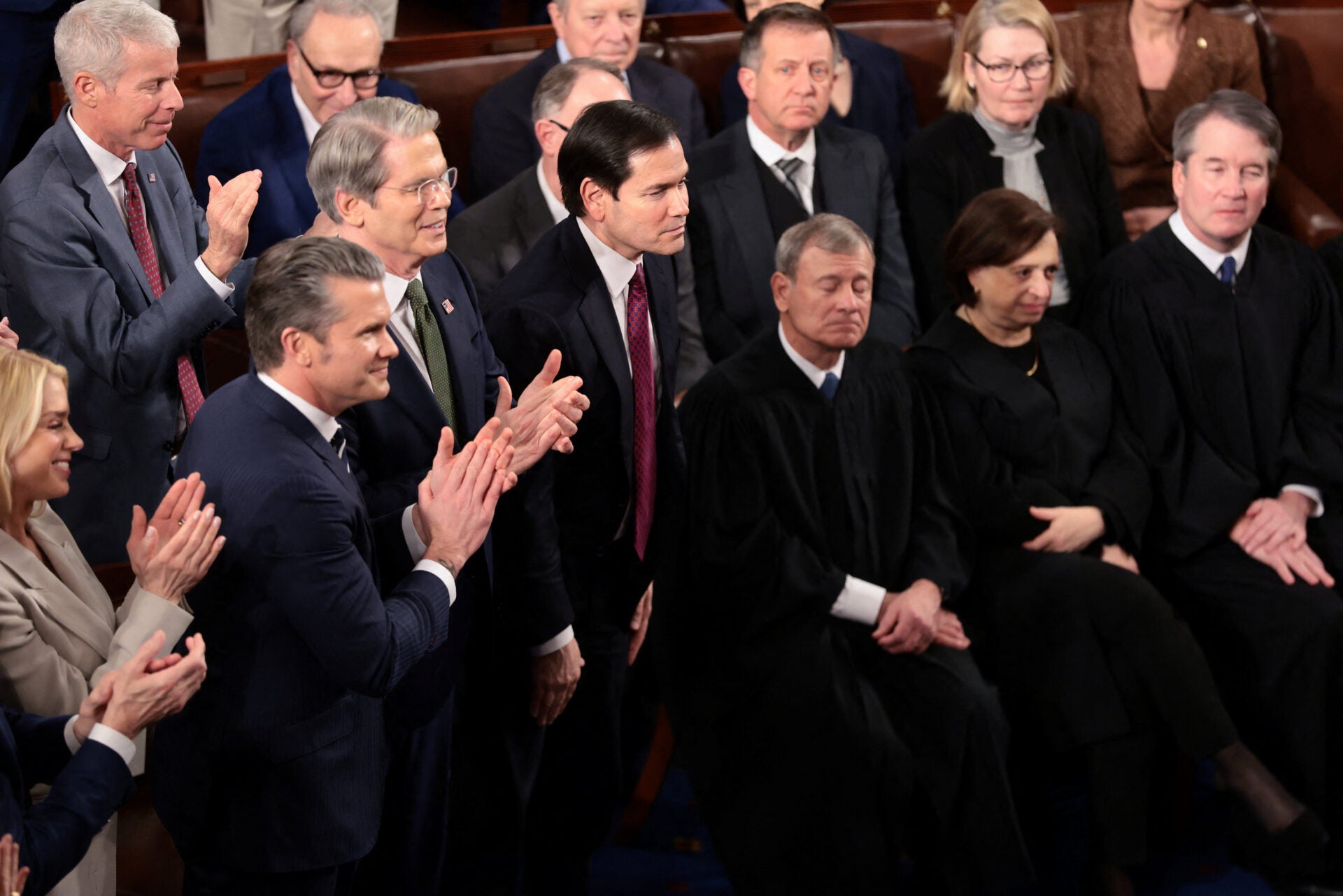 Secretario de Estado, Marco Rubio, en el discurso de Trump ante el Capitolio