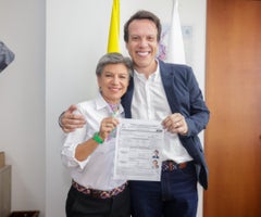 Claudia López y su formula vicepresidencial Leonardo Huerta