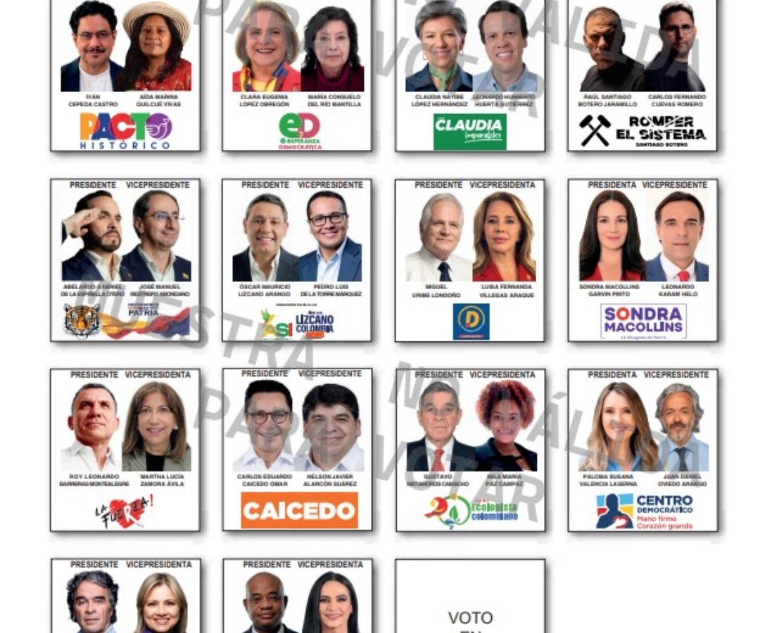 La Registraduría sorteó las posiciones en el tarjetón para las elecciones presidenciales