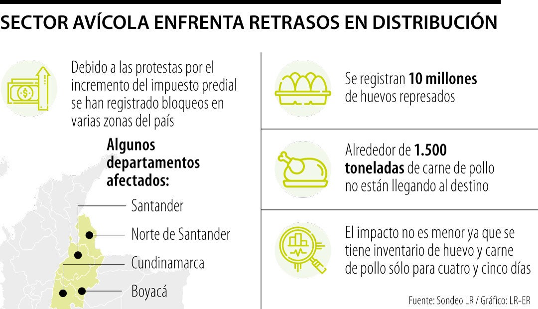 Con 10 millones de huevos represados, el sector avícola enfrenta retrasos en distribución