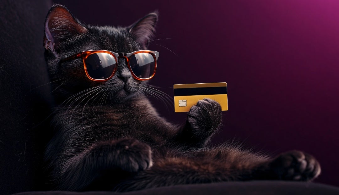 Gato con tarjeta de crédito