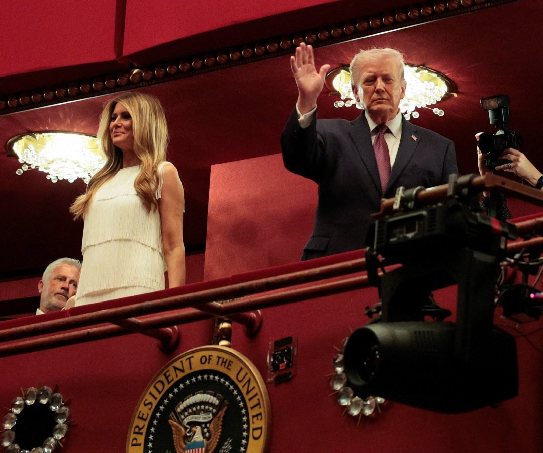 La primera dama, Melania Trump y el presidente de Estados Unidos, Donald Trump