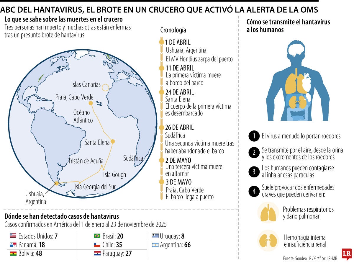 ABC del hantavirus, el brote en un crucero en el Atlántico que activó la alerta de la OMS