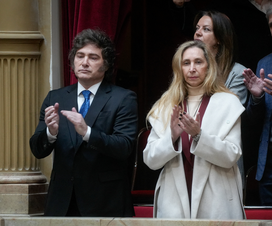 El presidente de Argentina, Javier Milei, y la secretaria general de la Presidencia, Karina Milei