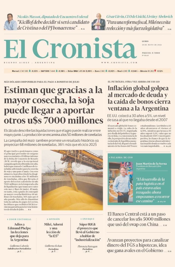 Portada El Cronista 18 de mayo