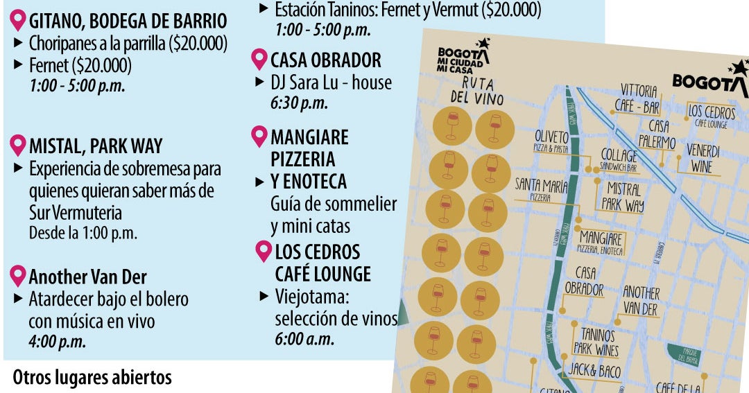Bogotá se descorcha y trae a Argentina, así se vivirá el cuarto día de Park Way y Vino