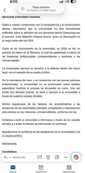 Universidad del Rosario confirmó demanda del exrector Cheyne García