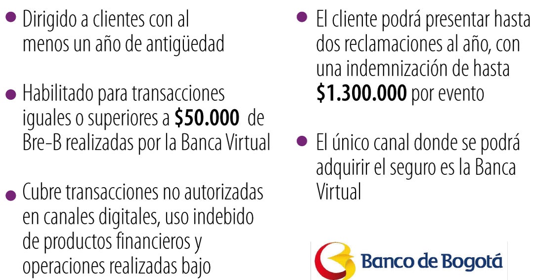 Banco de Bogotá creó un seguro para proteger las transacciones realizadas por Bre-B