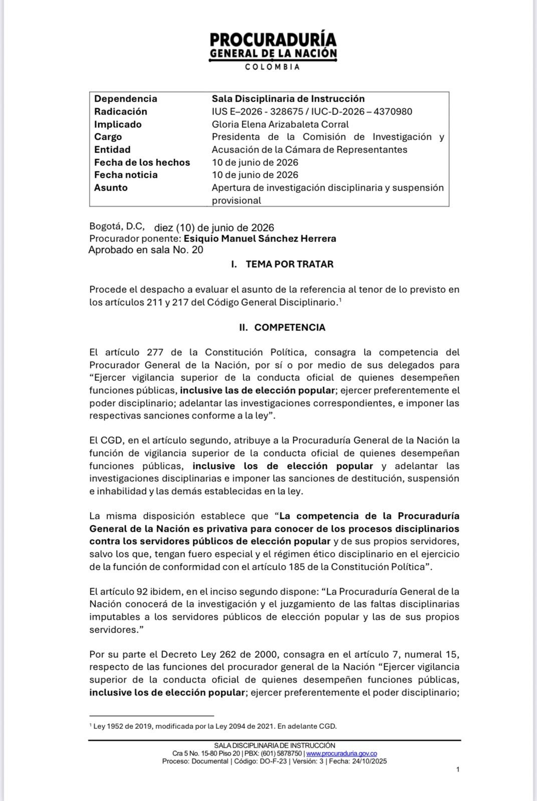 Procuraduría General de la Nación