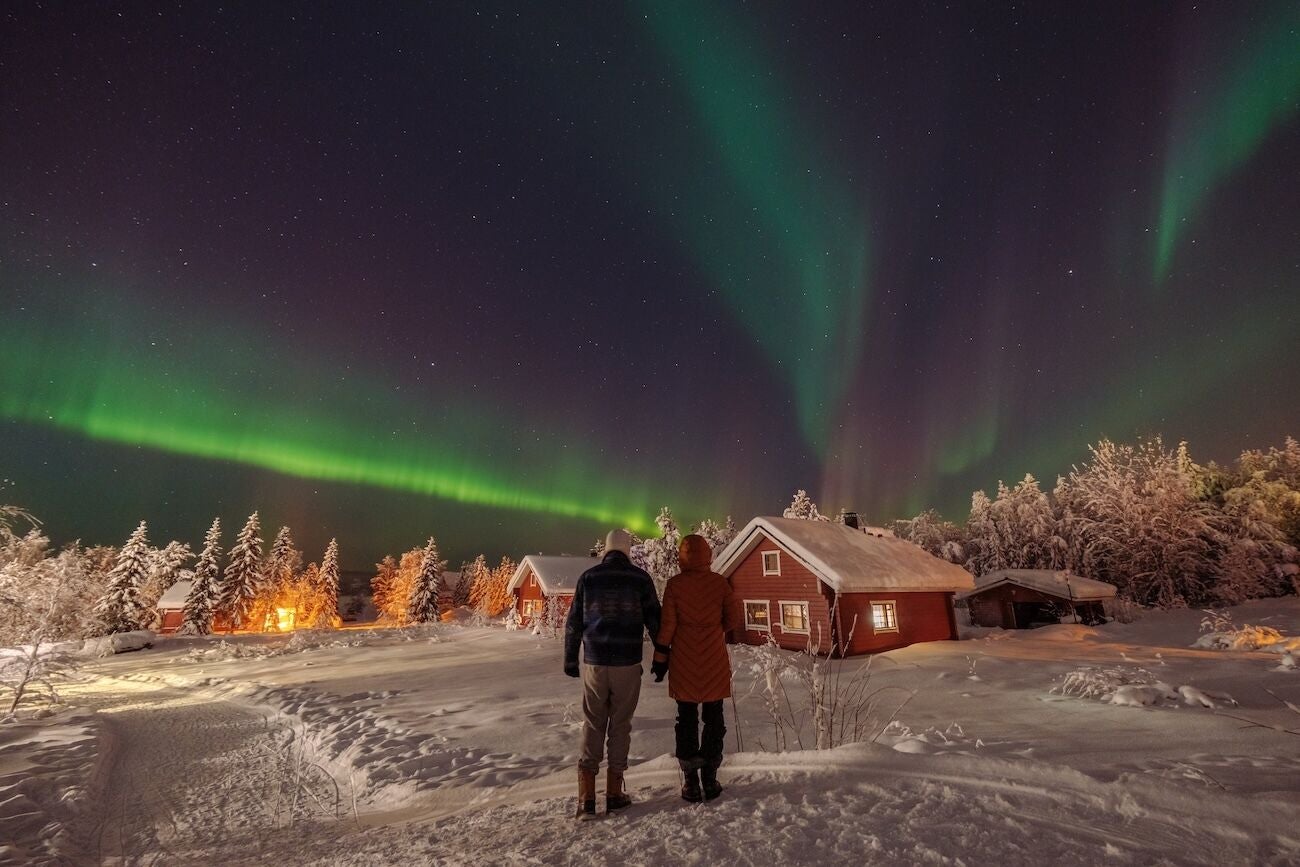 Las auroras boreales en Laponia
