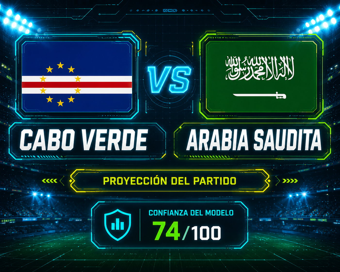 Arabia Saudita parte con ligera ventaja sobre Cabo Verde, según modelo de IA