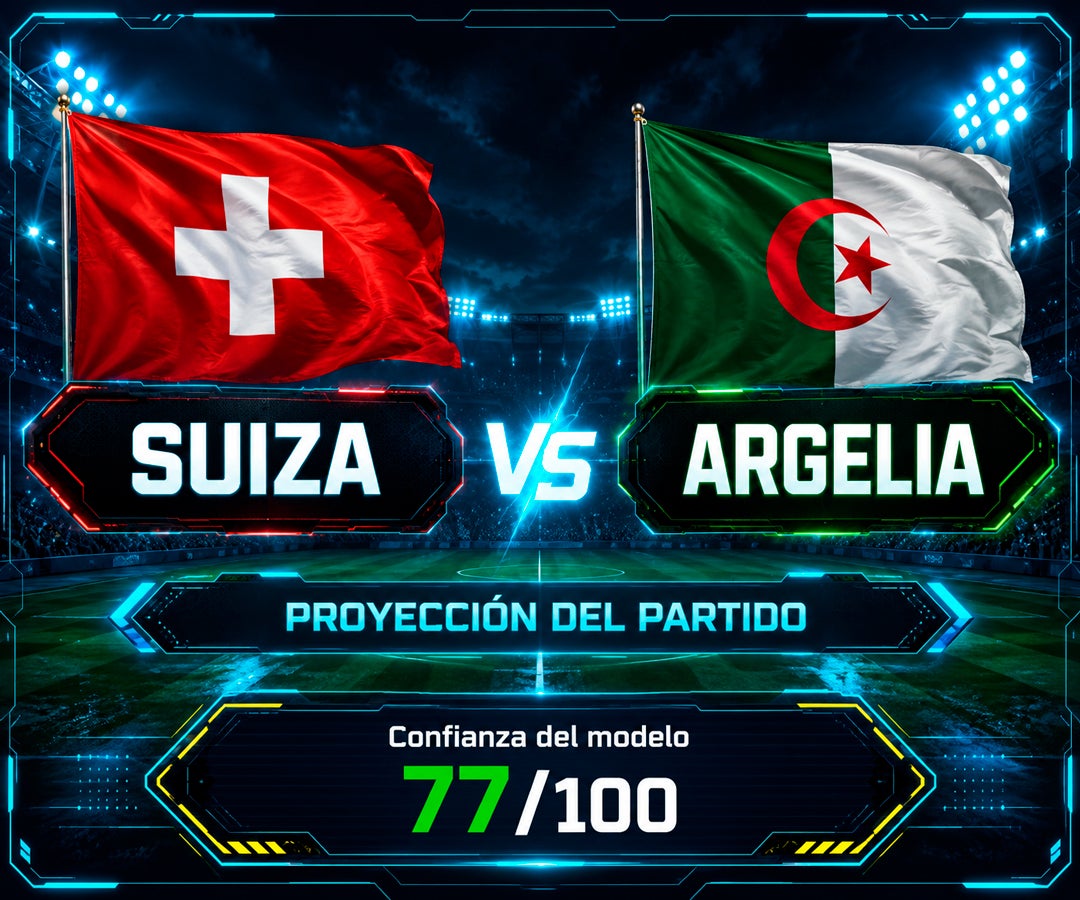 Suiza parte como favorita ante Argelia con 45% de probabilidad de victoria