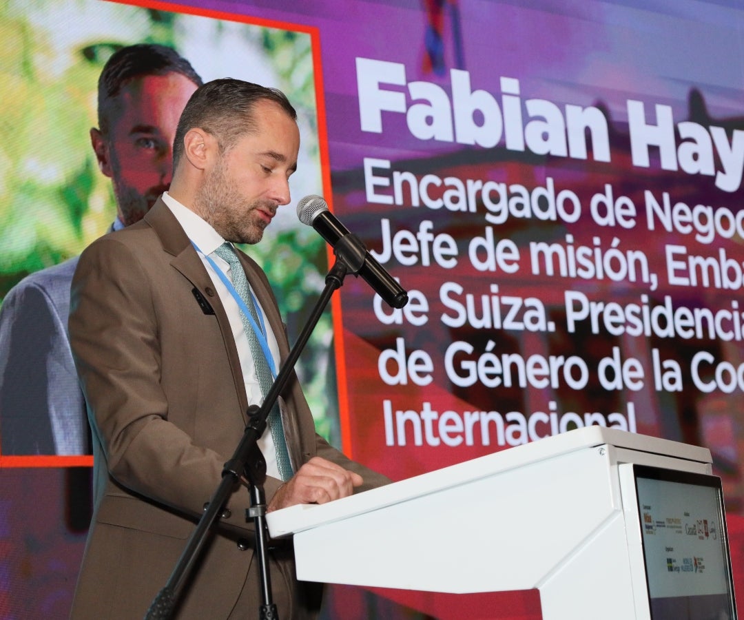 Fabian Hayoz, encargado de Negocios, Jefe de misión, Embajada de Suiza. Presidencia Mesa de Género de la Cooperación Internacional.