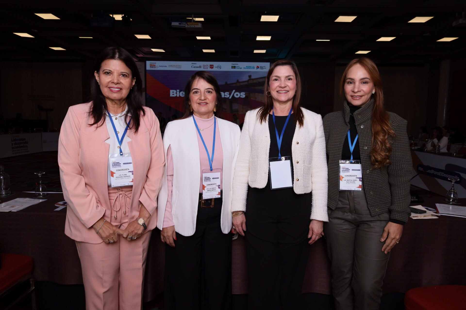 Flora Perdomo Andrade, Lucy Mireya Bravo, Bleidy del Carmen Pérez, representantes a la Cámara del Partido Liberal, y Martha Isabel Ruiz Solera, congresista por Pr1mero Córdoba.