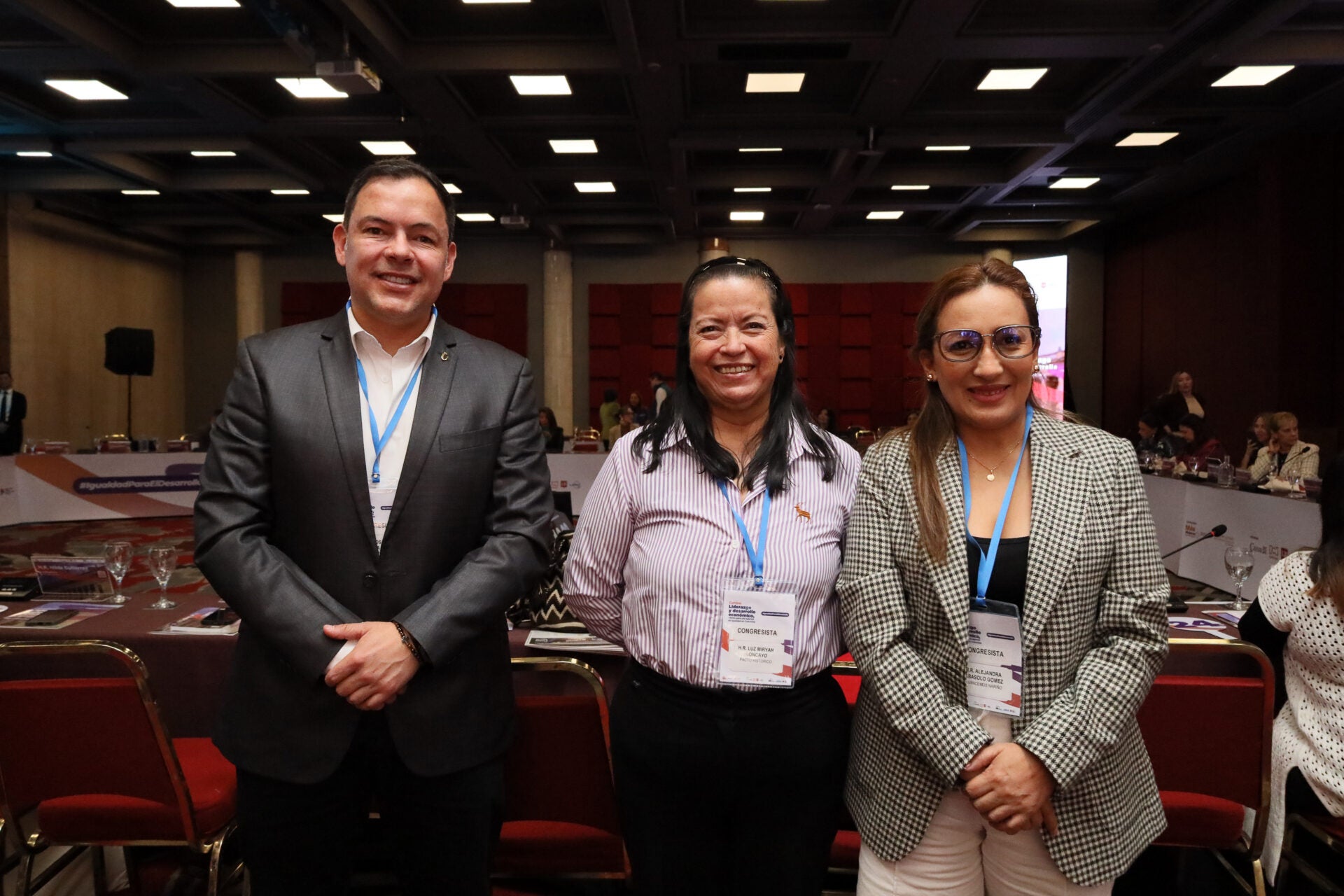 Carlos Pantoja representante del Partido Conservador, Miryan Moncayo del Pacto Histórico y Alejandra Abasolo de Avancemos Nariño.