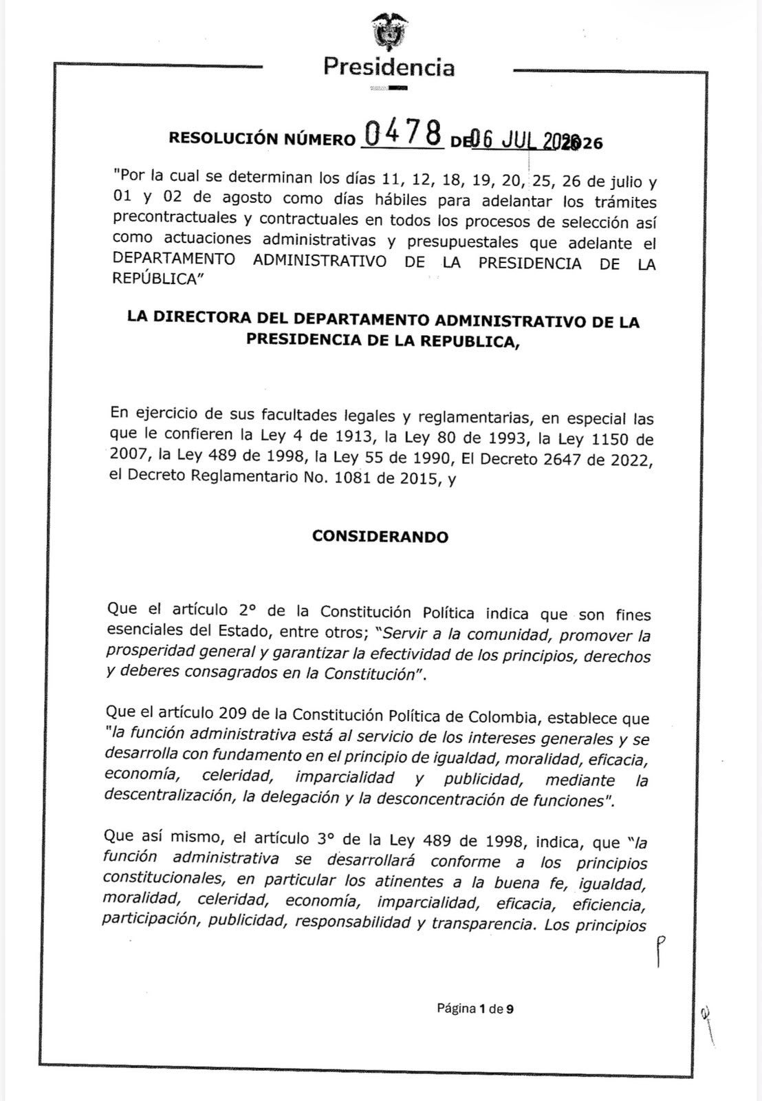 Presidencia de La República
