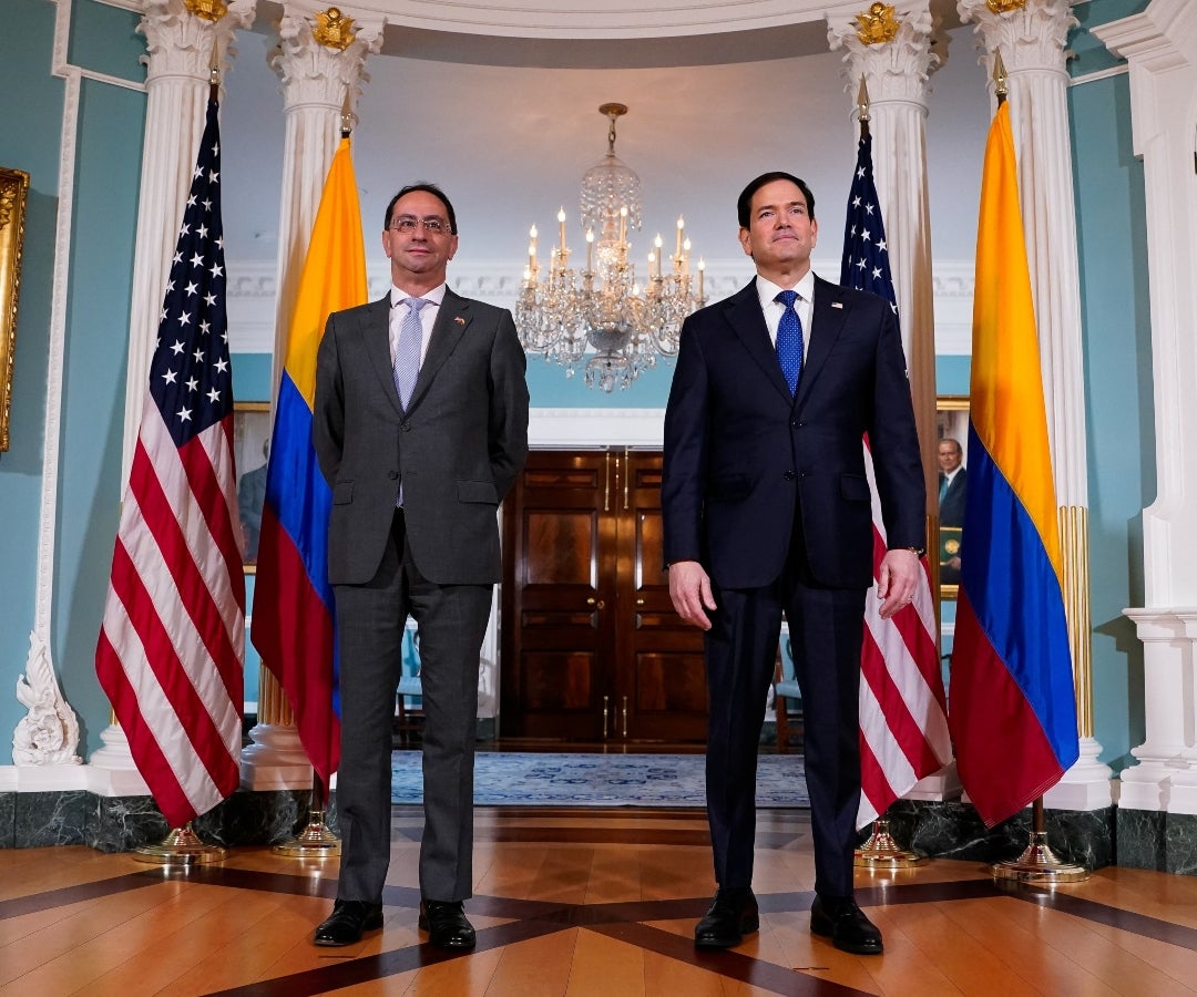 José Manuel Restrepo, vicepresidente electo de Colombia; y Marco Rubio, secretario de Estado de EE.UU.