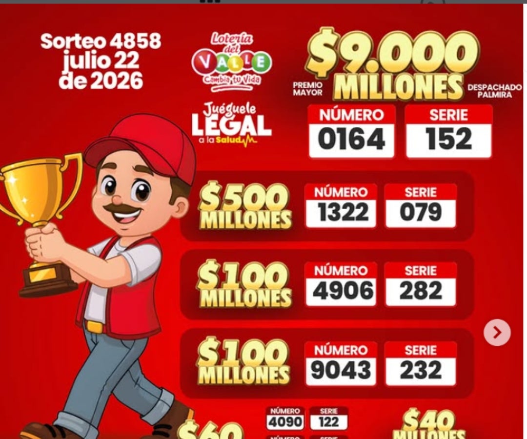 Lotería del Valle 22 de julio