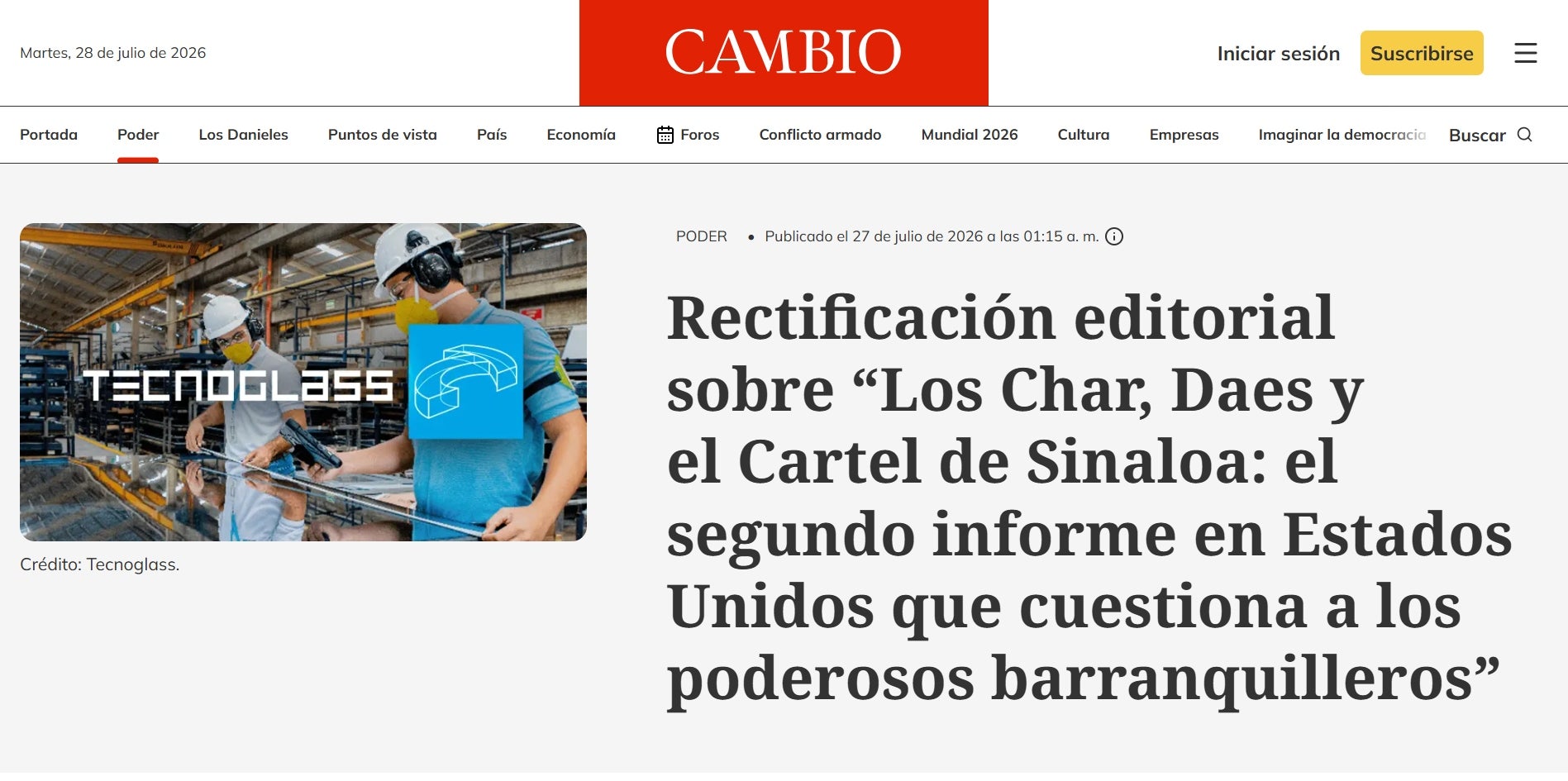 Rectificación de Revista Cambio