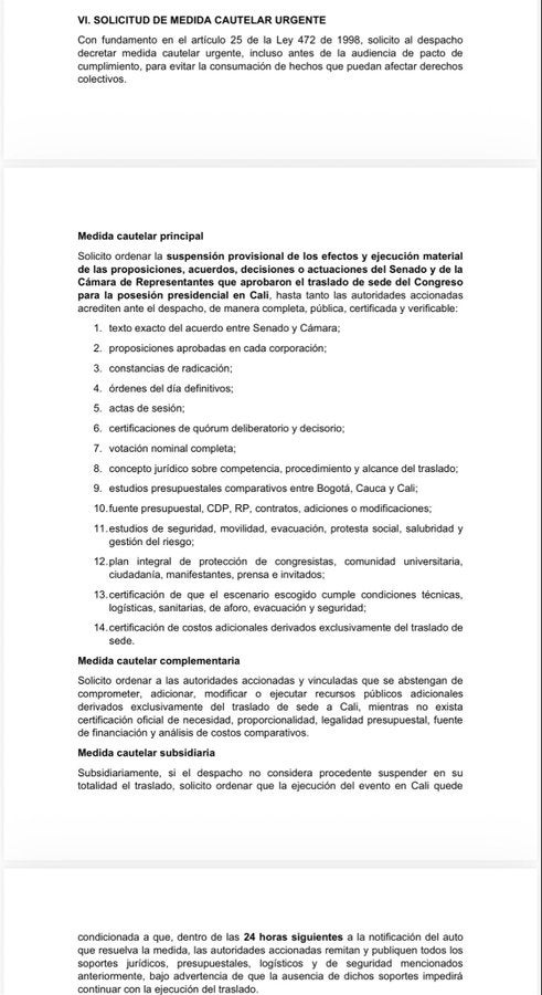 Acción popular con solicitud de medida cautelar, David Cano.