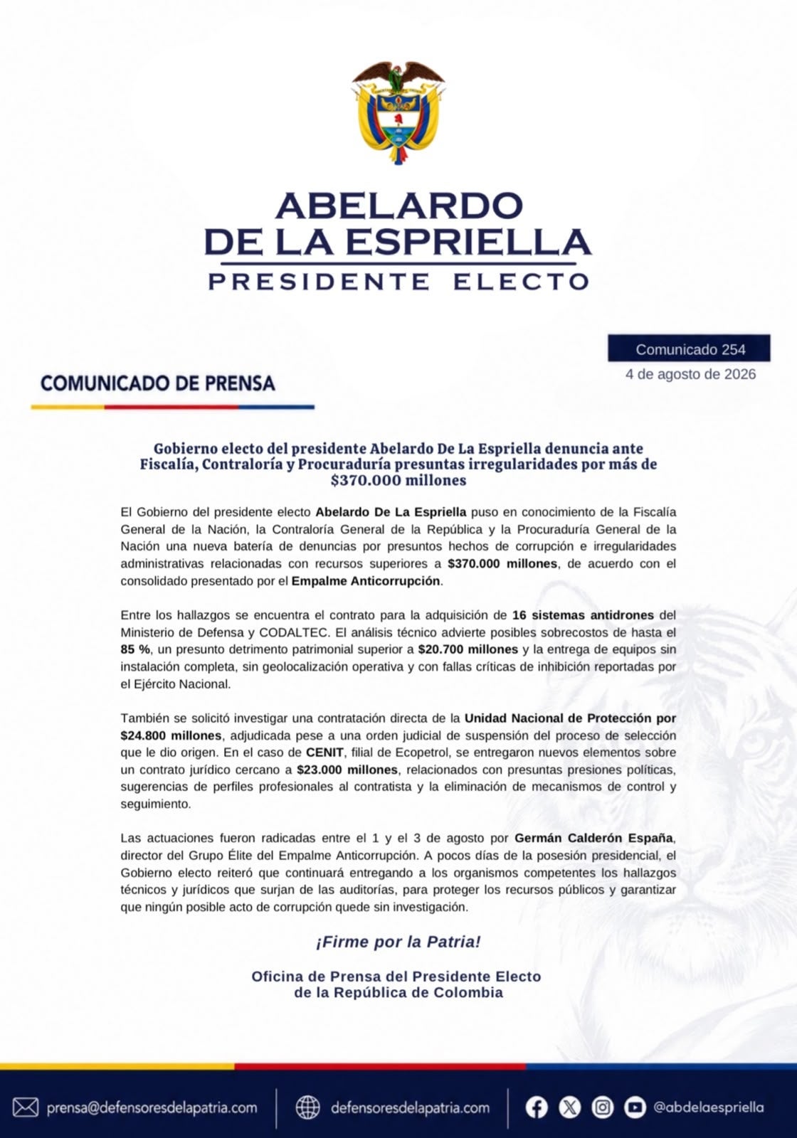 Denuncia equipo de empalme