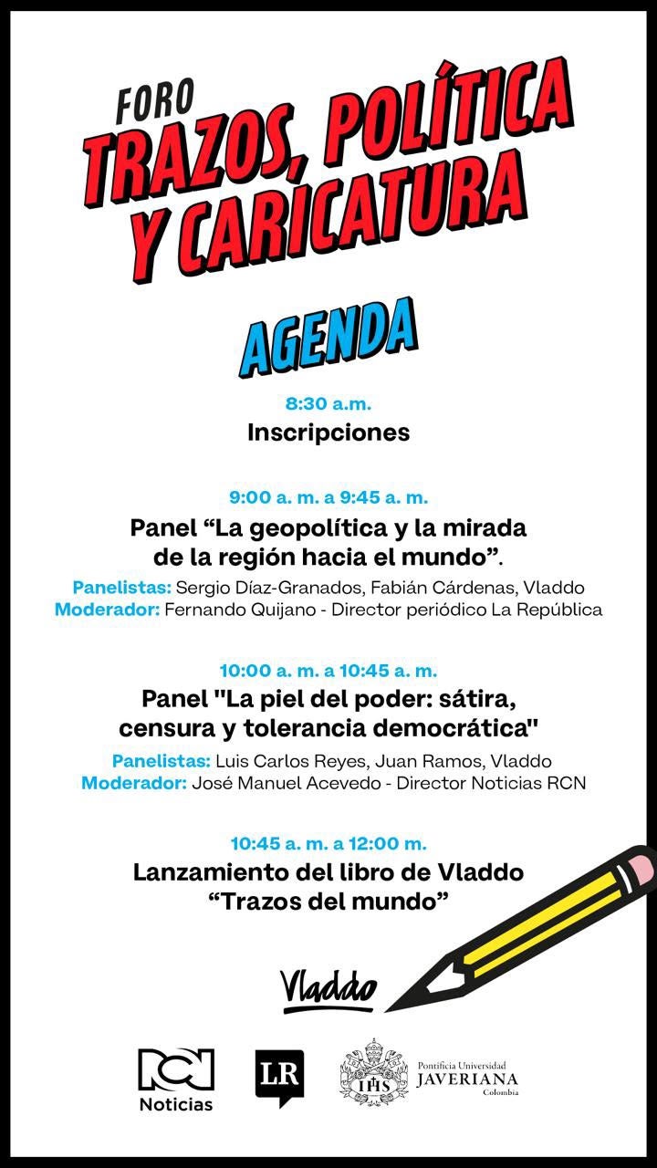 Se realizará foro de Vladdo y RCN sobre el papel de la caricatura en la democracia
