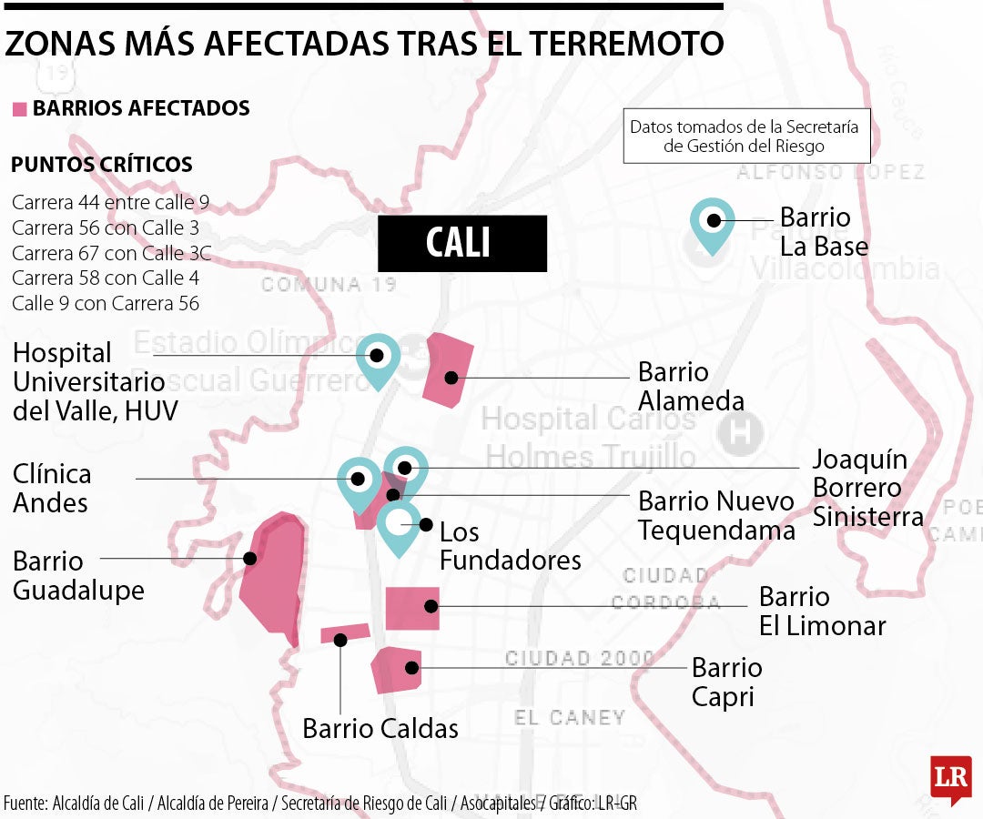 Barrios de Cali más afectados por el desastre
