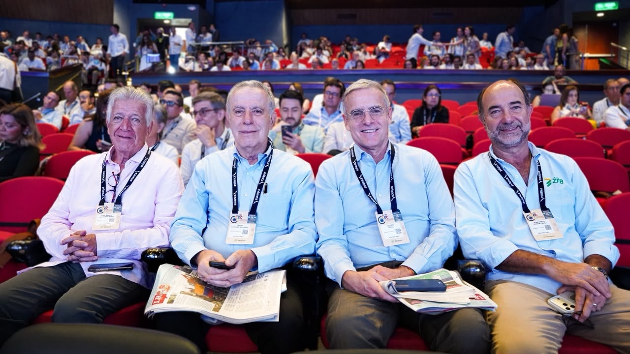 José María de Guzmán Mora, expresidente de Cine Colombia y consultor; Darío Jaramillo Velásquez, exvicepresidente del Grupo Éxito; Didier Pérez, coach empresarial; y Juan Pablo Rivera Cabal, CEO de la Zona Franca de Bogotá.