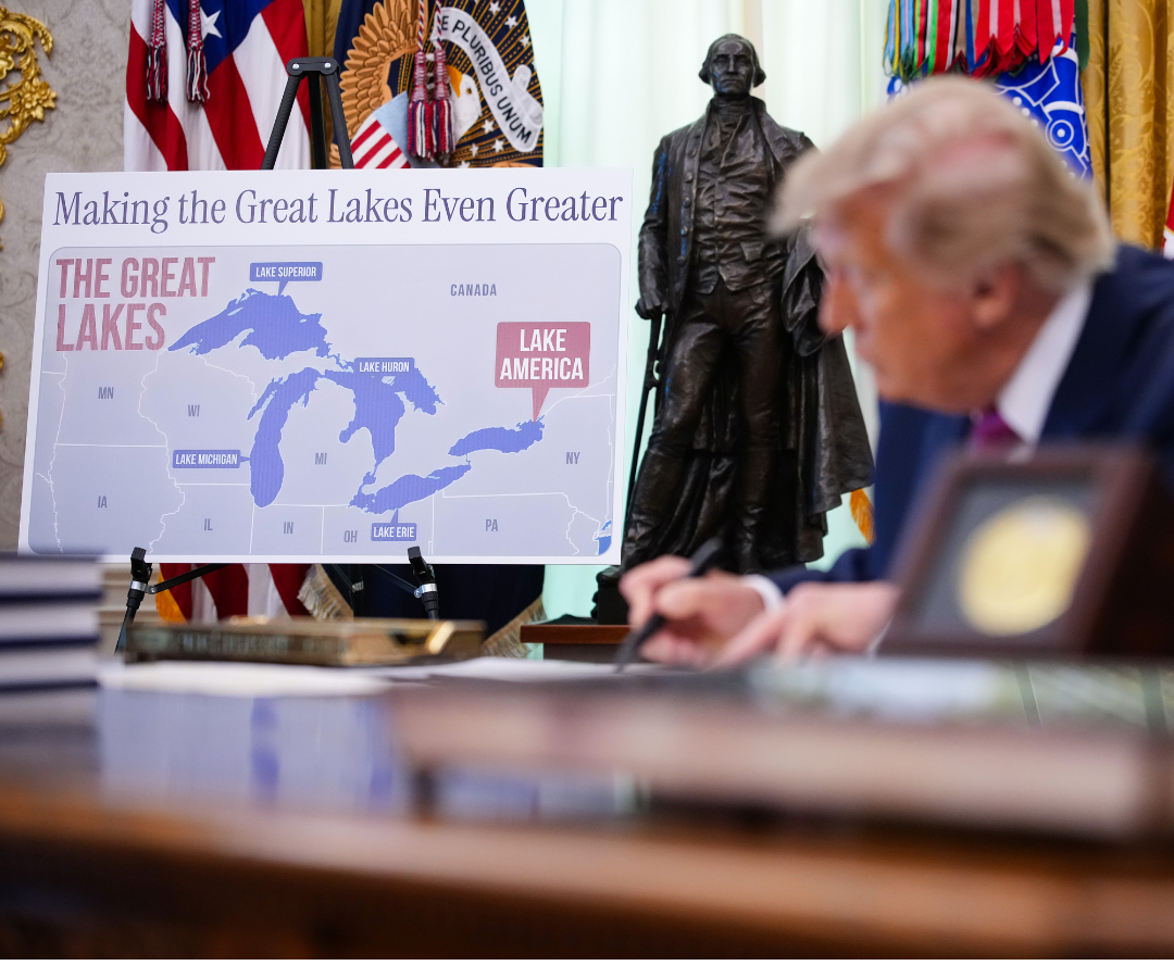 Trump firma un decreto para cambiar el nombre del lago Ontario por el de lago América