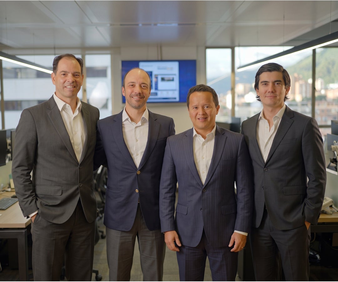 Mauricio Saldarriaga, socio director de Inverlink; Enrique Vargas, socio de Inverlink; Nicolás Gómez, socio de Inverlink; y Felipe Camacho, socio de Inverlink