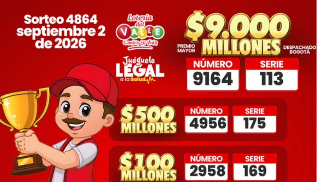 Lotería del Valle, sorteo 2 de septiembre
